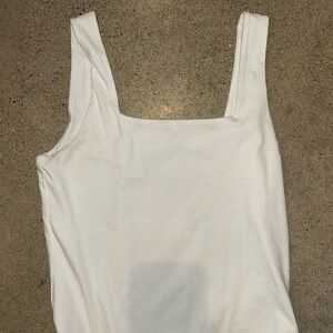 Old Navy White Square Neck Bodysuit